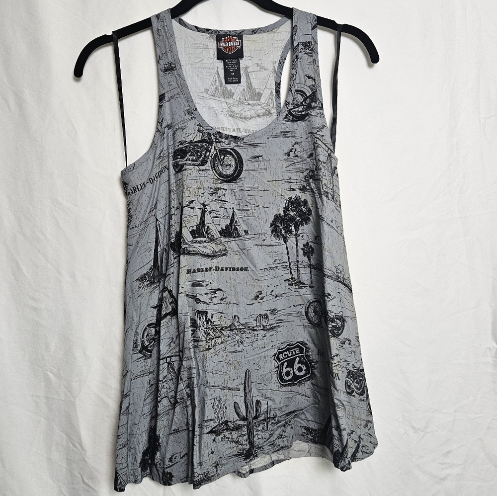 Harley Davidson Lightweight Racerback Route 66 Tank Top Size XS